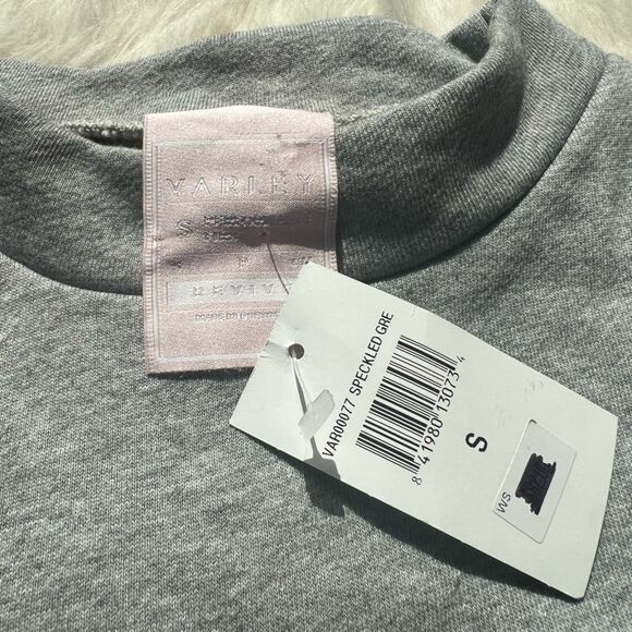 NWT Varley Carbon Cold-Shoulder Sweatshirt gray - Picture 3 of 7